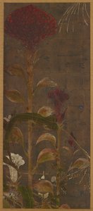 Coquelicots, maïs et gloires du matin, période Momoyama, 1568-1615 - Unbekannt