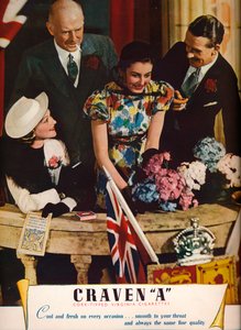 Craven A Cigarettes Virginia avec embout en liège, 1937 - Unbekannt
