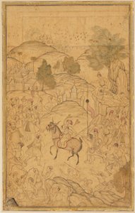 Scène de foule avec figure montée, 16ème siècle - Unbekannt