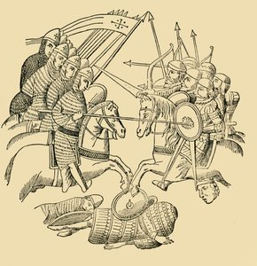 Croisés et Sarrasins en bataille, vers 1930 - Unbekannt