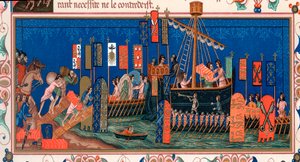 Croisés embarquant pour la Terre Sainte, 15ème siècle - Unbekannt