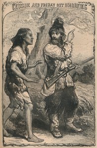 Crusoe et Vendredi à la chasse, vers 1870 - Unbekannt