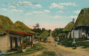 Cuba : Pueblo de Pescadores. Bohios. Village de pêcheurs