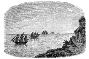 Courbure de la Terre, vers 1880