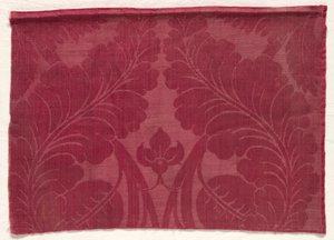 Damas avec motif de feuilles et de fleurs, 1700s - 1800s - Unbekannt