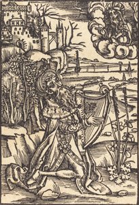 David jouant de la harpe, vers 1500 - Unbekannt