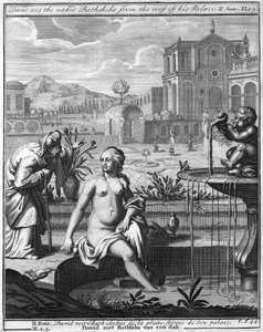 David voit la nue Bathsheba depuis le toit de son palais - Unbekannt