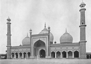 Delhi. La mosquée Jama Masjid, vers 1910