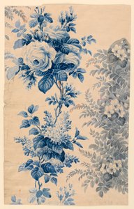 Design pour tissu fleuri ou papier peint, 1880-90 - Unbekannt