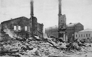 Destruction dans une rue de Moscou après la Révolution, Russie, décembre 1905 - Unbekannt
