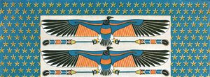 (détail) peinture de plafond dans la tombe de Bekenranef à Saqqarah, Égypte, 1928