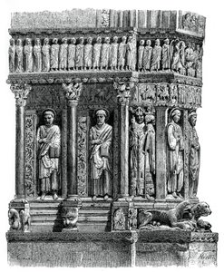 Détail du portail de Saint-Trophime, Arles, 12e siècle, 1870