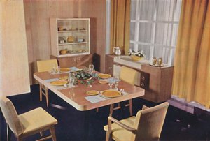 Groupe de salle à manger en érable à œil d