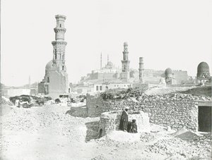 Vue lointaine de la citadelle, Le Caire, Égypte, 1895