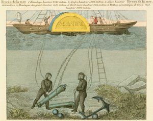 Plongeurs récupérant des canons du fond de la mer, c1855