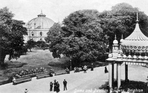 Dôme et jardins du pavillon, Brighton, début du 20e siècle