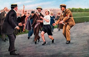 Dorando Pietri terminant le premier marathon olympique moderne, Londres, 1908 - Unbekannt