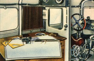Salle de navigation du bateau volant Dornier Do X, années 1920, 1932