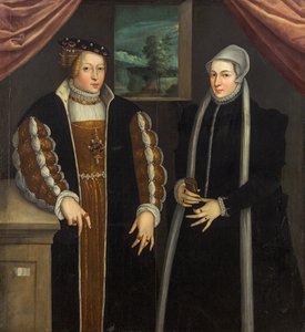 Double-portrait de Marie de Brandebourg-Kulmbach et Christina de Danemark, vers 1580