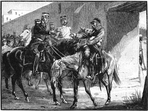 Le Dr Brydon arrivant à Jalalabad avec des nouvelles des morts britanniques, Première guerre anglo-afghane, 1842 - Unbekannt