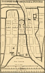 Plan du camp de St. Pancras par Dr. Stukeley, vers 1750, vers 1876