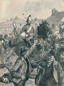 Dragons et Highlanders dispersant les émeutiers à Belfast - Unbekannt