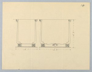 Dessin, Conception pour une petite table rectangulaire avec motifs de rosace
