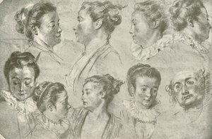 Dessin aux trois craies, début XVIIIe siècle, 1908
