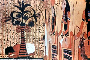 Boire à la rivière, peinture murale du temple, Thèbes, Égypte - Unbekannt