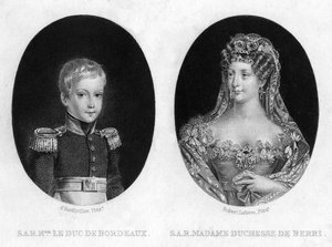 Duc de Bordeaux et la duchesse de Berri