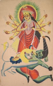Durga tuant le démon Mahisha, 1800s - Unbekannt
