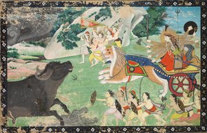 Durga tuant Mahisha, c. 1830 - Unbekannt