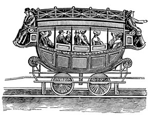 Wagon de chemin de fer américain ancien adopté du transport routier - Unbekannt