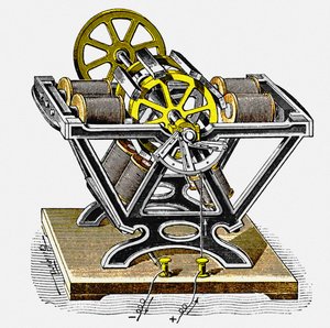 Premier moteur électrique, conçu et construit par le physicien et ingénieur Moritz von Jacobi