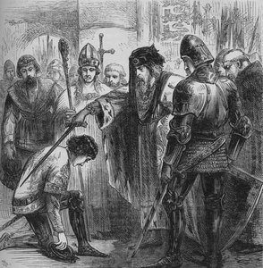 Édouard III adoubant le Prince Noir, 1384, vers 1880 - Unbekannt