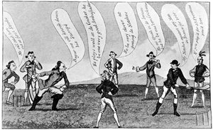 Edward Sackville 1591-1652, 4e duc de Dorset, jouant au cricket, 18e siècle 1912
