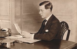 Édouard VIII travaillant dans son bureau au palais St. James, Londres, 1936