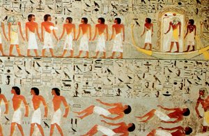 Tombeau égyptien, procession de la couronne, Thèbes, Égypte - Unbekannt