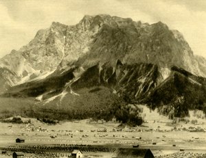 Ehrwald et les montagnes Wetterstein, Tyrol, Autriche, vers 1935