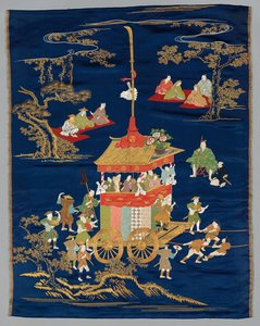 Fukusa brodé, fin des années 1800-début des années 1900