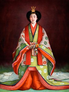 Impératrice Nagako du Japon dans ses vêtements de couronnement, vers 1924 - Unbekannt