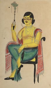 Babu anglais, commis indien natif tenant un hookah, 1800s - Unbekannt