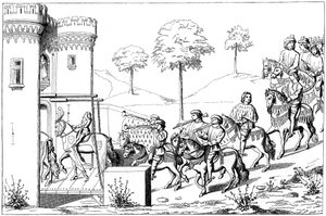 Entrée du lord chief sur le site du tournoi, 15ème siècle