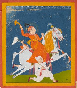 Portrait équestre de Maharana Bhim Singh de Mewar, vers 1785 - Unbekannt
