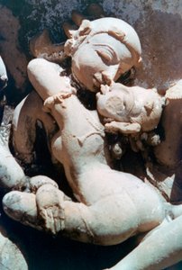 Sculpture érotique, Khajuraho, Inde. c950-1050. 20e siècle