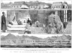 Européens dans un camp de quarantaine de la variole à El Tor, Afrique du Nord, 1884