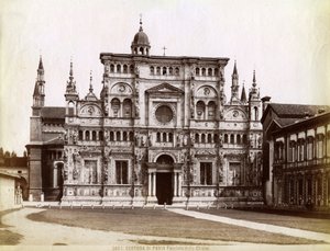 Façade, Église de la Chartreuse de Pavie, Lombardie, nord de l