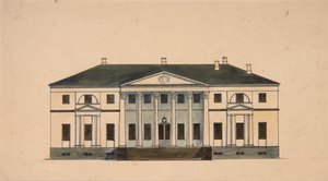 Façade de la maison dans le domaine Golitsyn Petrovo-Dalneye, premier quart du 19e siècle - Unbekannt