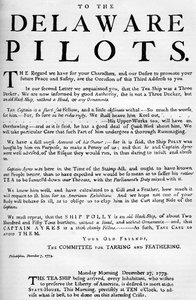 Fac-similé de la proclamation concernant le navire de thé, 1773 vers 1880 - Unbekannt