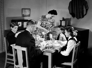 Famille au petit-déjeuner, vers 1948 - Unbekannt